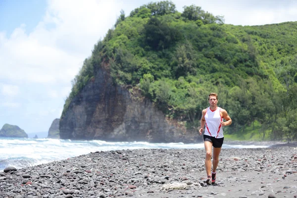 Trail running athlete man training for fitness — Stock Photo, Image