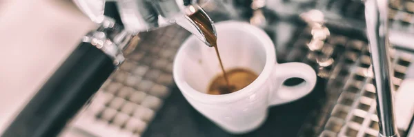 Espresso ekspres do kawy panoramiczny nagłówek baner — Zdjęcie stockowe