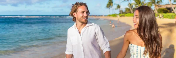 Banner casal estilo de vida na praia feriados passeio — Fotografia de Stock