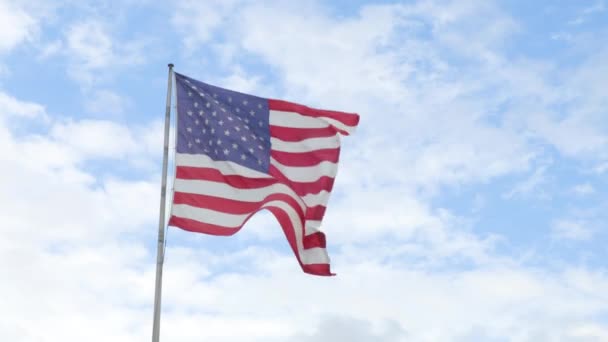 美国国旗-在风中飘扬的美国国旗 — 图库视频影像