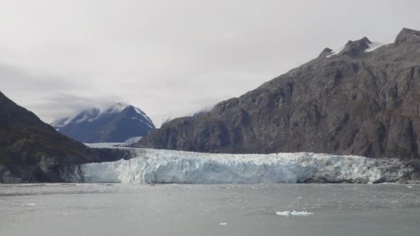 Lodowiec Alaska widziany ze statku wycieczkowego. Park Narodowy Glacier Bay. — Wideo stockowe