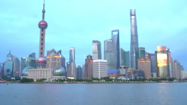 Shanghai skyline de Pudong desde el Bund en Shanghai China — Vídeo de stock