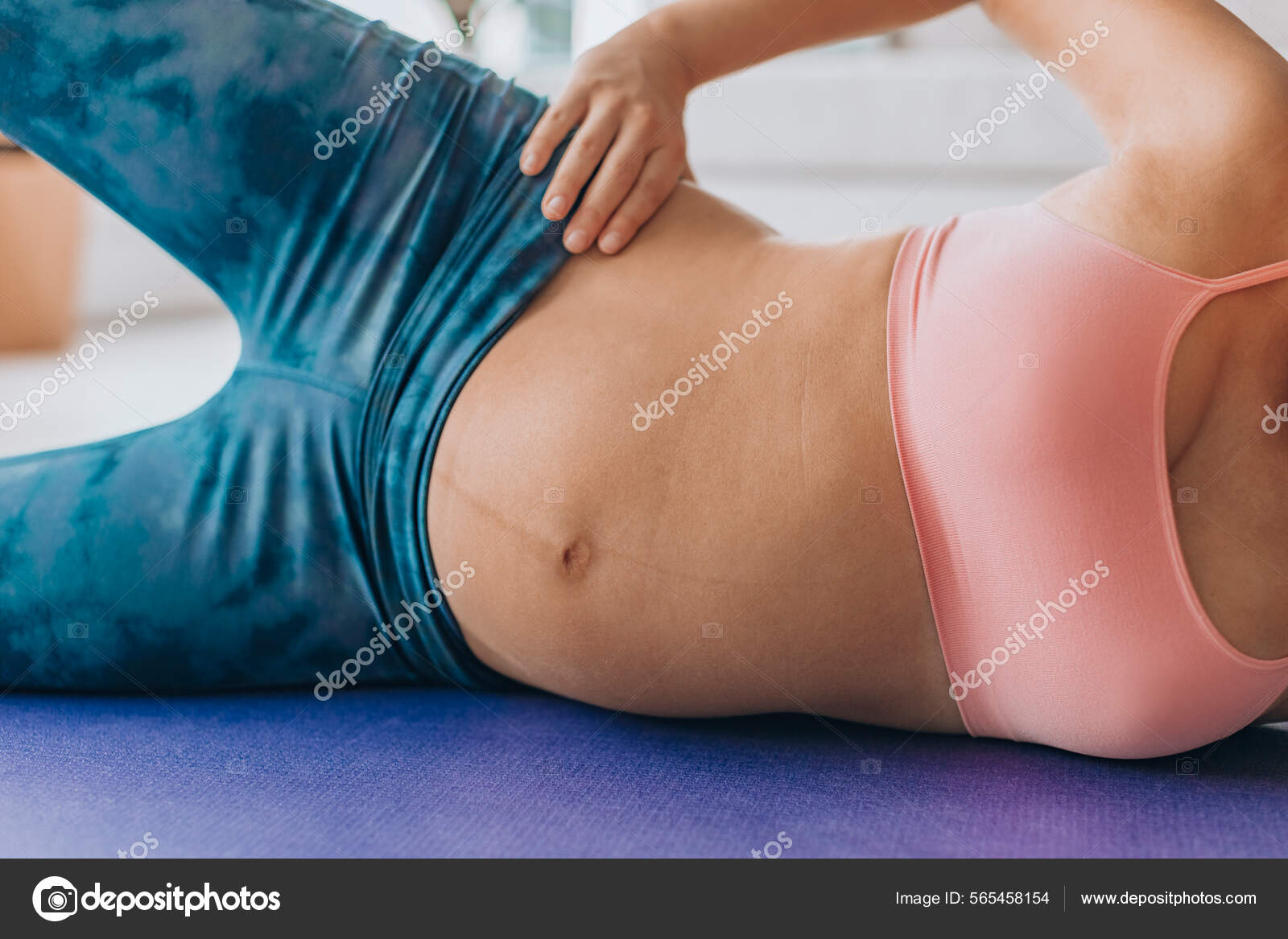 Pregancy pilates side lying clam exercise for pelvic stability and