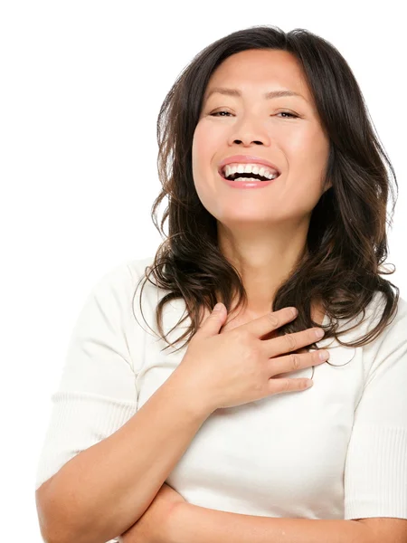 Smějící se zralá asijská žena — Stock fotografie