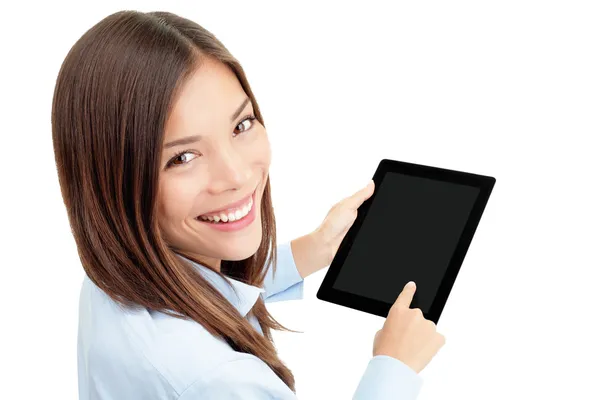 Tablet computer donna — Foto Stock