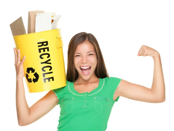 Concepto de mujer recicladora — Foto de Stock