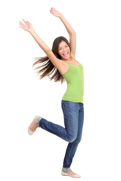 Success winning. Woman dancing Stock Picture