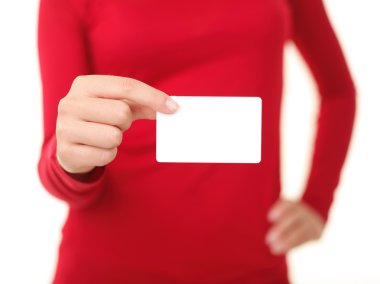 Person holding business card clipart