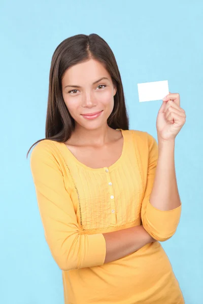 Visitekaartje casual vrouw — Stockfoto