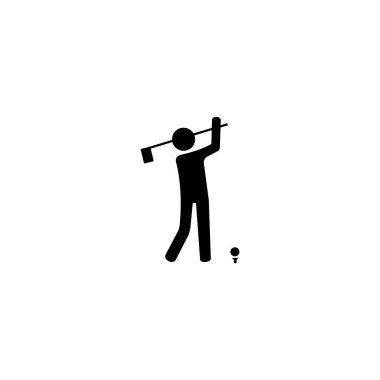 Golf vektör simgelerini oynayan adamın silueti