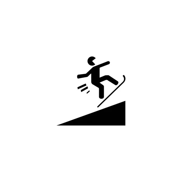 Силуэт Человека Прыгает Горы Лыжах Векторные Иконы Зимнего Спорта — стоковый вектор