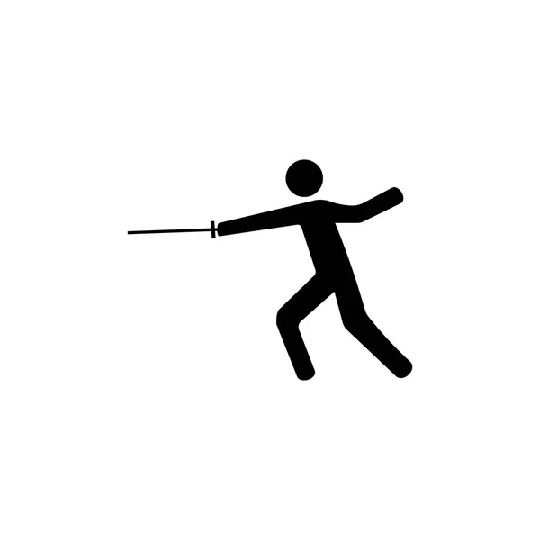 Fencer Vector Silhouette Fencing Simple Isolated Icon — Stock Vector