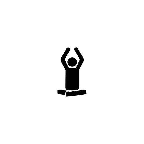 Silhouette Homme Faisant Des Icônes Vectorielles Yoga — Image vectorielle