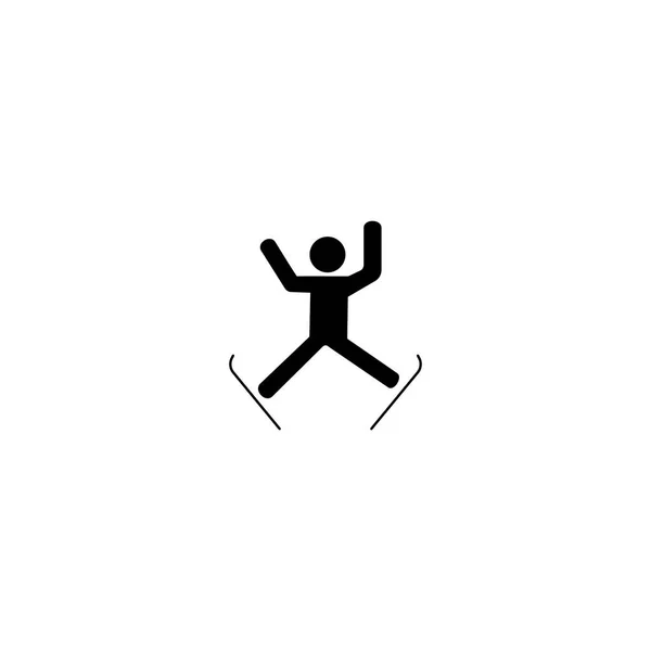 Sport Hiver Ski Silhouette Homme Vecteur Icônes — Image vectorielle