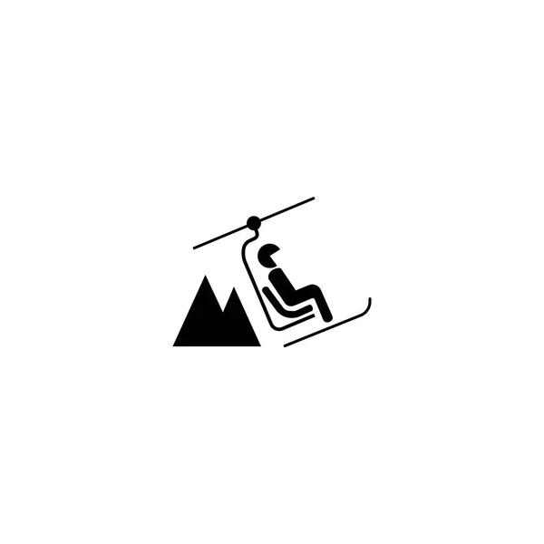 Winter Sport Climbing Mountains Ropes Vector Icon — Stock Vector