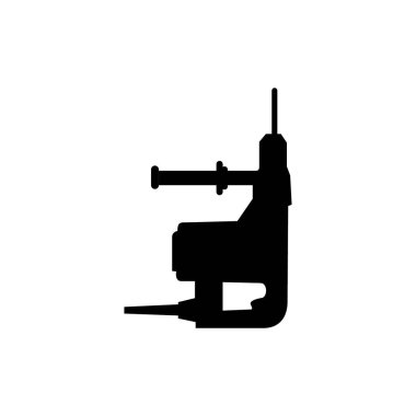 Beyaz arka planda elektrikli matkap. İnşaat aleti. Vektör illüstrasyonu.