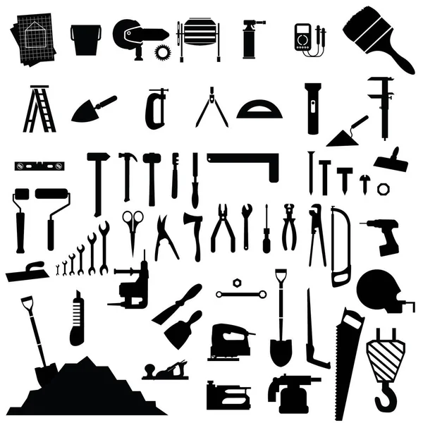 Набор Векторных Значков Строительных Инструментов — стоковый вектор