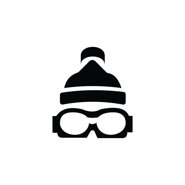 Occhiali Invernali Cappello Icone Vettoriali Escursionistiche — Vettoriale Stock