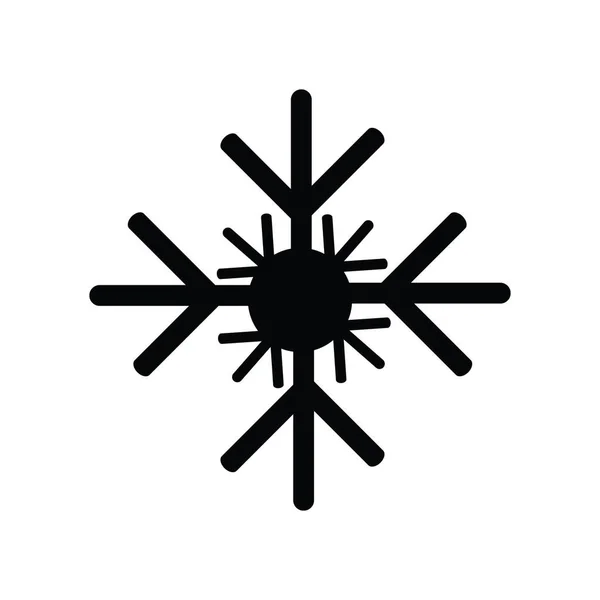 Snowflake Winter Set Silhouette White Background — Stock Vector