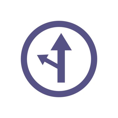 Yol işareti çok düz ve sol vektör simgeleri