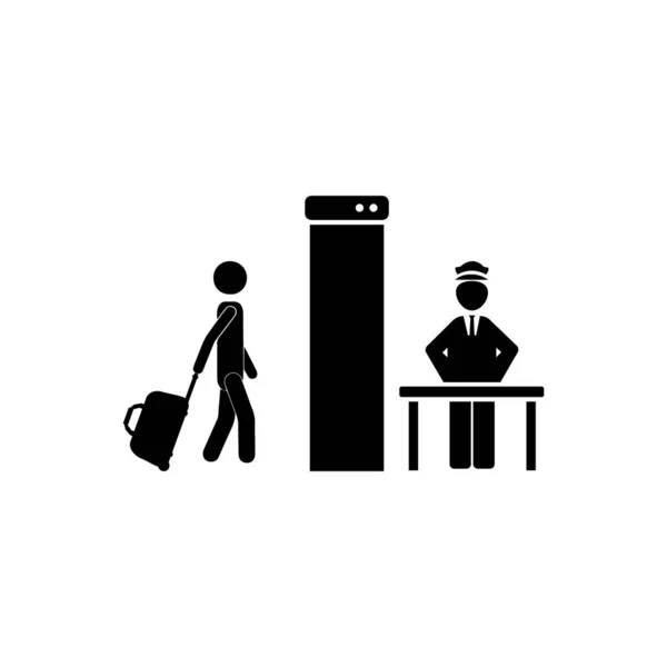 Baggage Baggage Check Airport Security Control Departure Terminal Vector Icon — Stock Vector