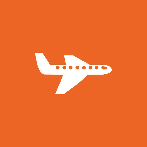 Airplane White Orange Background Logo Vector Icon — Stock Vector