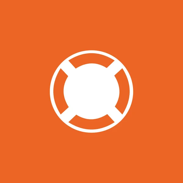 White Lifebuoy Orange Background Logo Vector Icon — Stock Vector