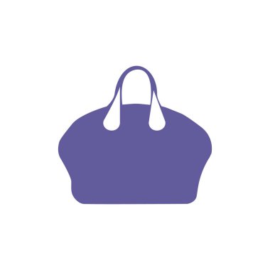 Menekşe rengi kadın çantası. Beyaz arkaplanda vektör simgesi izole edildi.