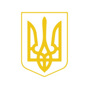 İzole edilmiş beyaz bir arka planda Ukrayna ulusal arması. Ukrayna arması. vektör izole edilmiş simgesi