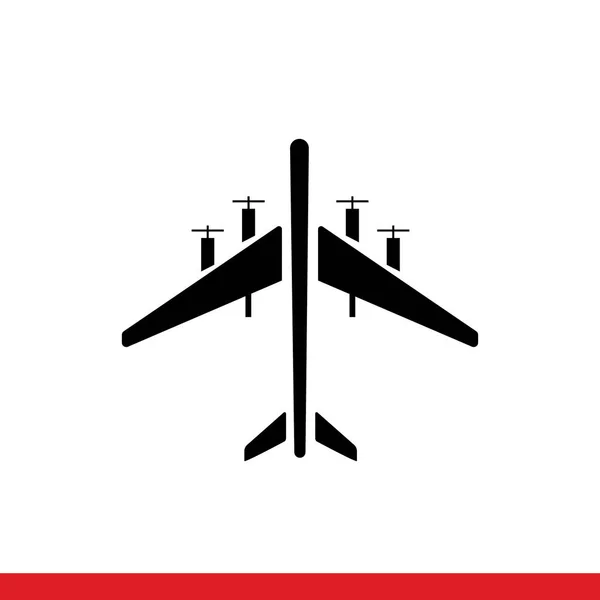 Military Aircraft Flight Icon Vector — Stockvektor