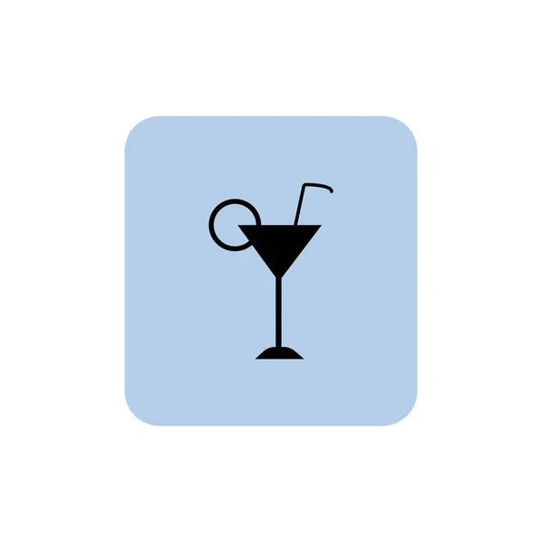 Ένα Κοκτέιλ Ένα Ποτό Και Μια Φέτα Λεμόνι Εικονογράφηση Διανύσματος — Διανυσματικό Αρχείο