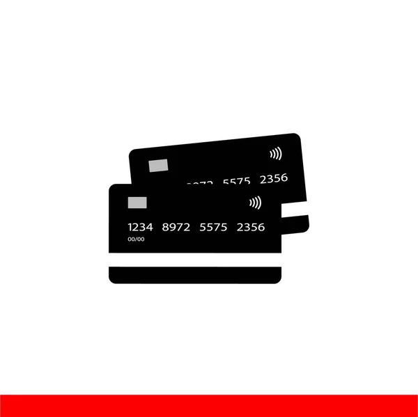 Kreditkarten Schwarze Karte Vorderseite Vorlage Geld Zahlungssymbol Vektorillustration Wifi System — Stockvektor