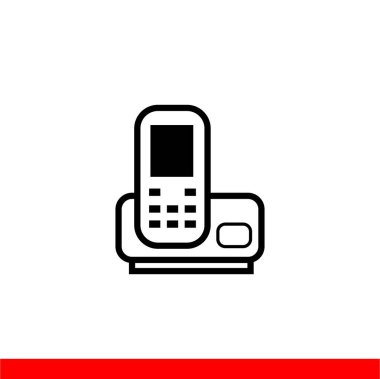 Masaüstü ev ya da ofis telefonu çizgisi ikonu vektörü