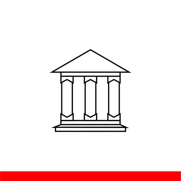 Bank Building Vector Line Icon Eps — Stok Vektör