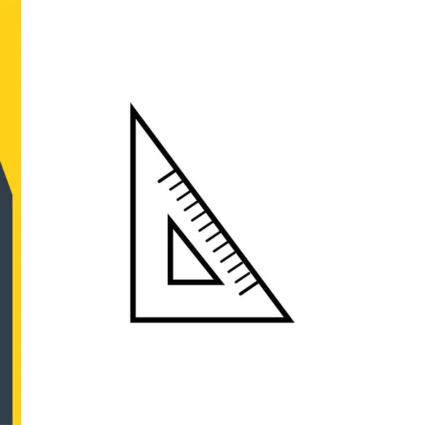 Triangle Ruler Web Design Line Vector Icons Back School — Vetor de Stock