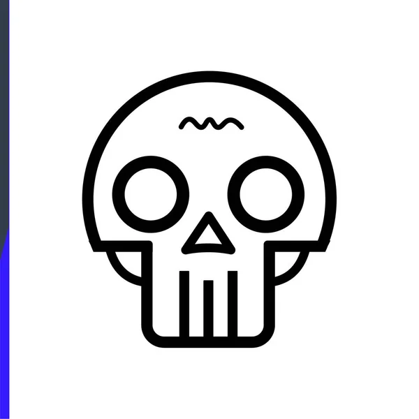 Skull Halloween Holiday Web Icons Thin Line Vector Icons — Stockvektor