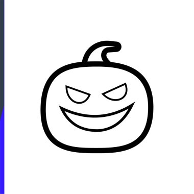 Scary pumpkin, Halloween holiday, web icons, thin line vector icons