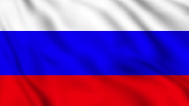 Russische Vlag Zwaaien Russische Vlag Close — Stockvideo