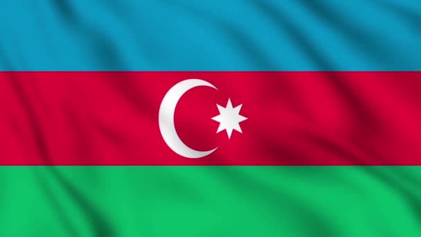 Azerbaïdjan Développe Drapeau Drapeau National Azerbaïdjan Gros Plan — Video