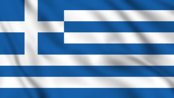 Grecia Desarrolla Bandera Grecia Bandera Nacional Primer Plano — Vídeo de stock