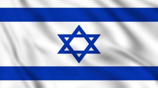 Israel Entwickelt Die Flagge Israelische Nationalflagge Nahaufnahme — Stockvideo
