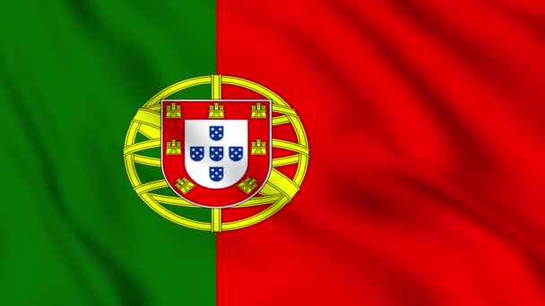 Portugal Viftar Med Flaggan Portugal Flagga Närbild — Stockvideo