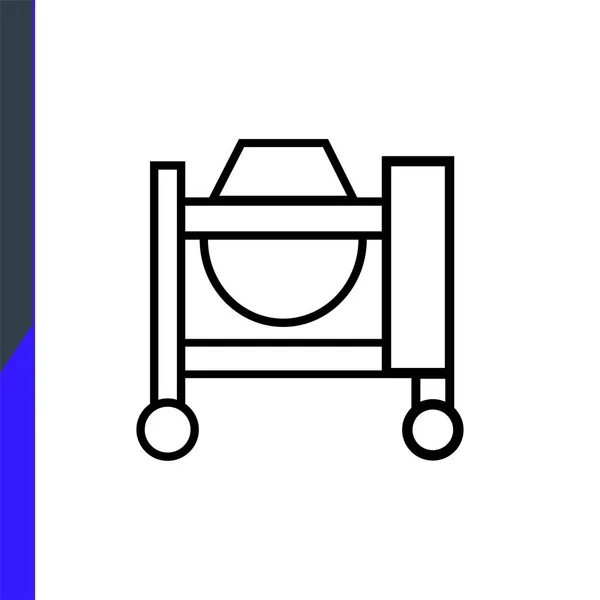 Бетонний Мікшер Веб Іконка Ізольована Іконка Білому Тлі Будівництво Ремонт — стоковий вектор