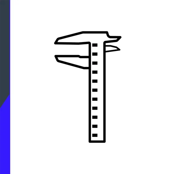 Будівельна Лінійка Вимірювання Точності Веб Іконка Ізольована Іконка Білому Тлі — стоковий вектор