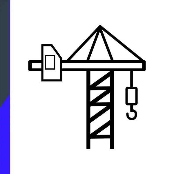 Guindaste Construção Ícone Web Ícone Isolado Fundo Branco Construção Reparação —  Vetores de Stock