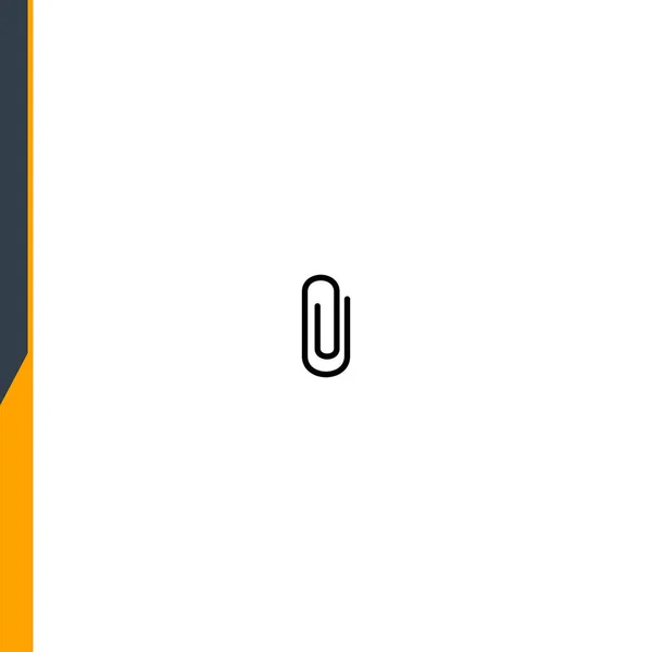 Paperclip Web Icon School Office Thin Line Icon Vector White — Stock Vector