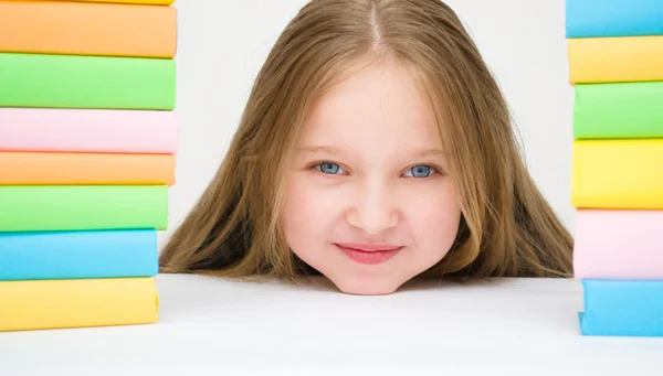 Girl with books — Stock Photo, Image