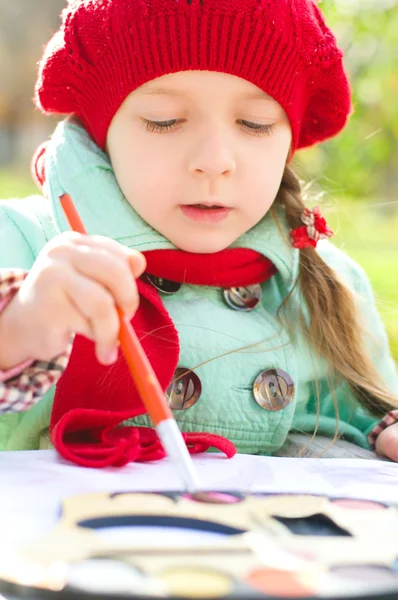 Child painting — Stock Photo, Image