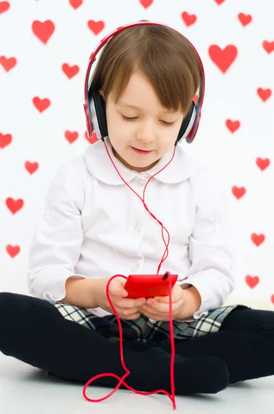 Kid listening to the music — Stock Photo, Image