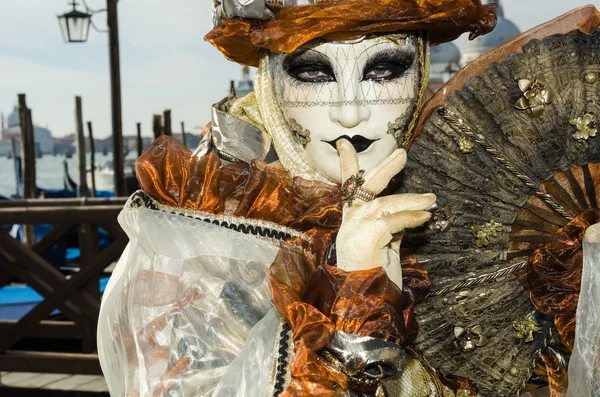 ヴェネツィアのカーニバル 2013年で衣装を着た人 — ストック写真